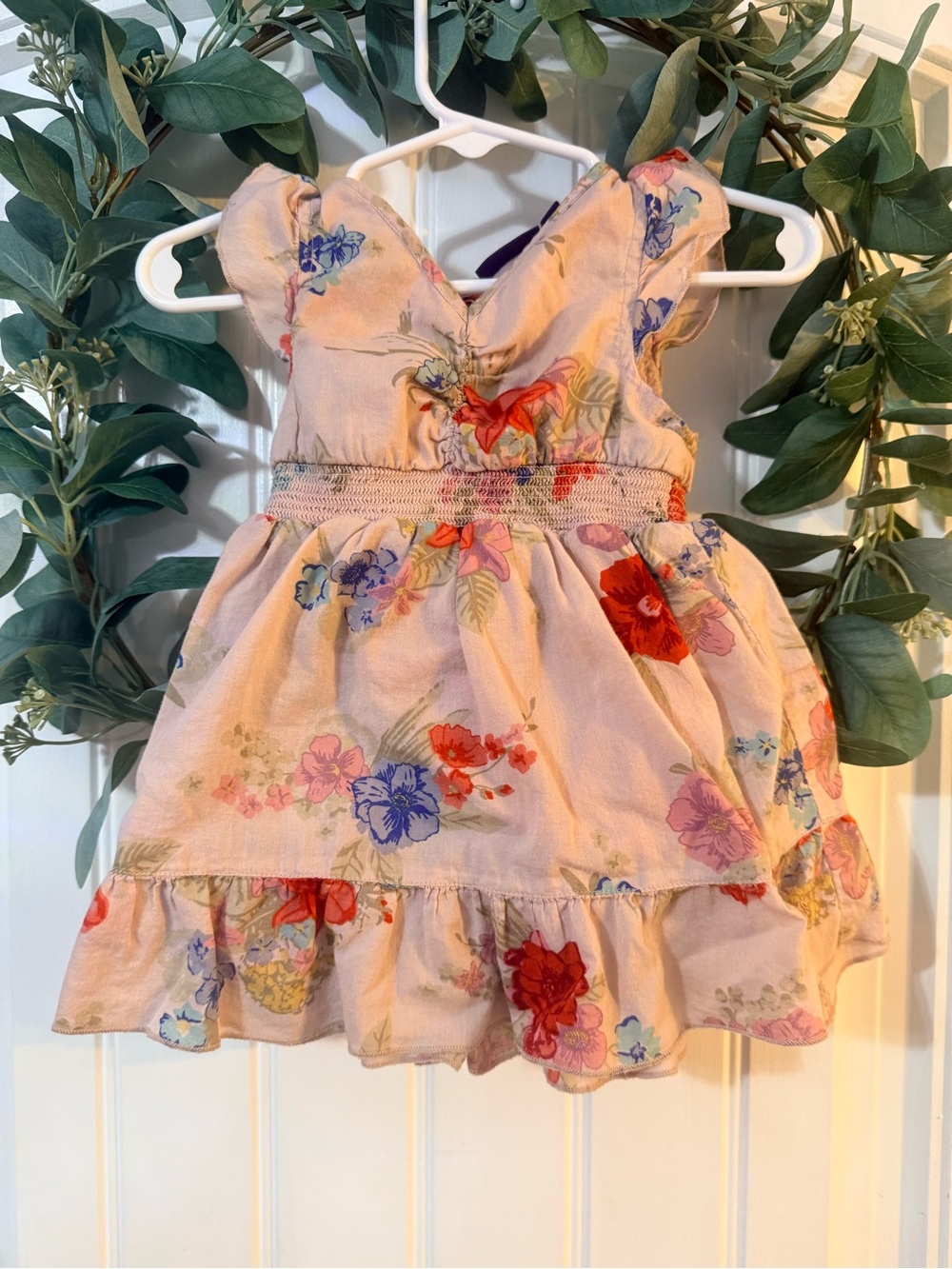 💫4/$25 • Mexx Pink Floral Smocked Sundress with Ruffle Hem